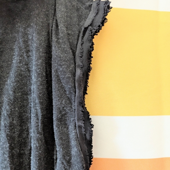 Allsaints Dita Top Marled Black Raw Edge Angora Grunge Witchy Whimsigoth Goth 4 - Picture 11 of 16